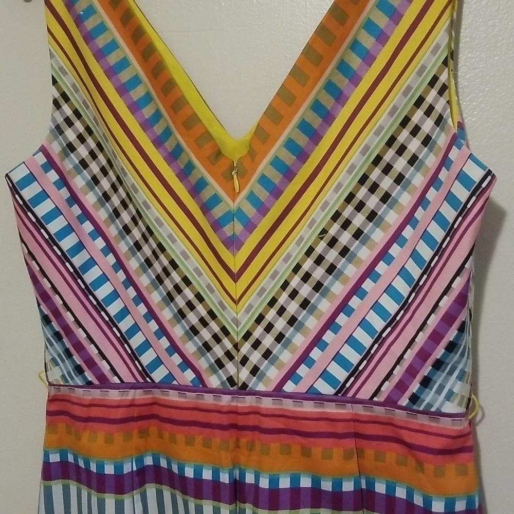 London Times Striped Sleeveless Dress Size 8 - Picture 6 of 9
